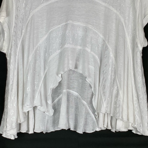 Free People | White Floral Striped Top M - Picture 5 of 6